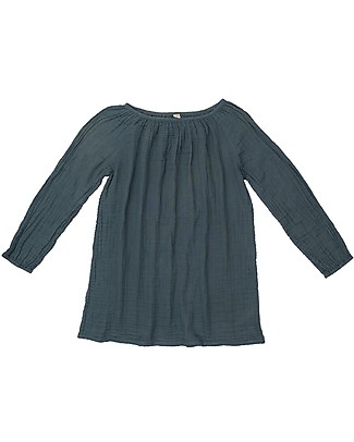 Numero 74 Nina Mum Tunic Short Dress, Ice Blue - 100% Muslin Cotton Dresses