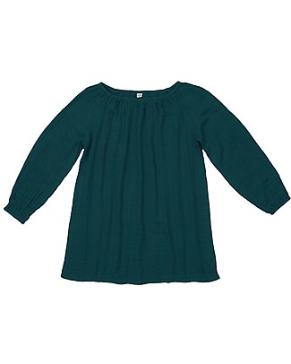 Numero 74 Nina Mum Tunic Short Dress - Teal Blue - 100% Muslin Cotton Dresses