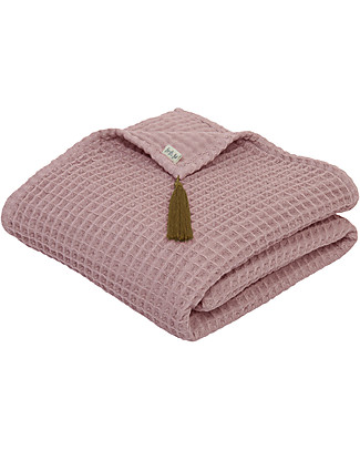 Numero 74 Organic Cotton Waffle Bath Towel, Dusty Pink - 70x140 cm Towels And Flannels