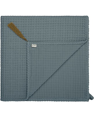 Numero 74 Organic Cotton Waffle Bath Towel, Ice Blue - 50x90 cm Towels And Flannels