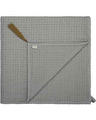 Numero 74 Organic Cotton Waffle Bath Towel - Silver Grey - 70x140 cm Towels And Flannels
