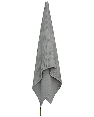 Numero 74 Organic Cotton Waffle Bath Towel - Silver Grey - 70x140 cm Towels And Flannels