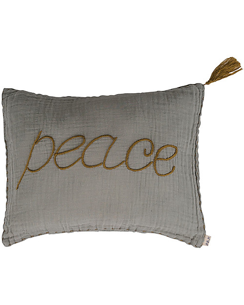 Numero 74 Peace Cushion 30x40 cm - Silver Grey with Gold Embroidery Mattresses