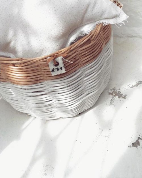 Numero 74 Rattan Storage Basket - White - Stylishly Safe Toy Storage Boxes