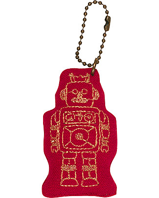 Numero 74 Robot Keychain - Ruby Red - Perfect Gift! Party Favours