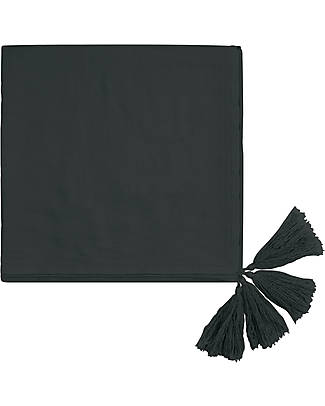 Numero 74 Saba Pompom Pareo - Dark Grey - 100% GOTS Certified Organic Cotton Skirts