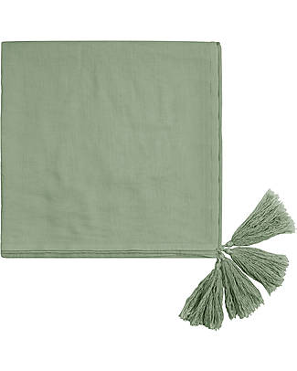 Numero 74 Saba Pompom Pareo - Sage Green - 100% GOTS Certified Organic Cotton Skirts