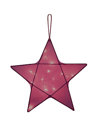 Numero 74 Star Lantern Light Small 30 x 30 - Red Macaron - 100% Cotton Bedside Lamps