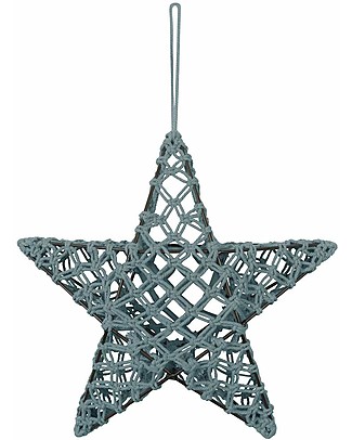 Numero 74 Star Lantern Macramé 30 x 30 cm - Ice Blue - Metal and Cotton Wall Lamps