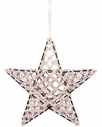 Numero 74 Star Lantern Macramé 30 x 30 cm - Powder - Metal and Cotton Wall Lamps