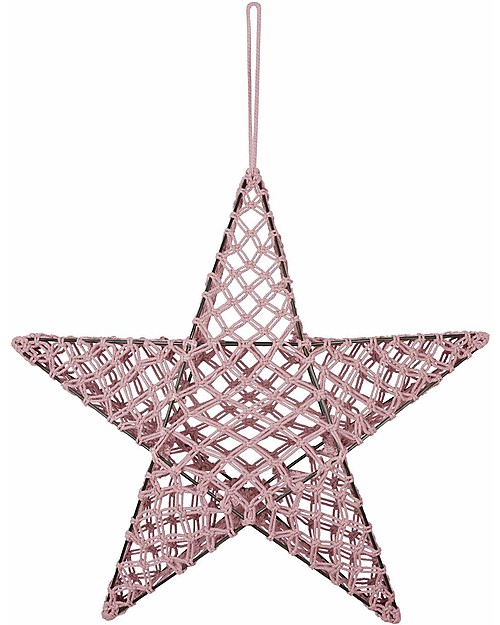 Numero 74 Star Lantern Macramé 50 x 50 cm - Dusty Pink - Metal and Cotton Wall Lamps