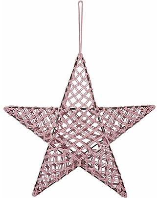 Numero 74 Star Lantern Macramé 50 x 50 cm - Dusty Pink - Metal and Cotton Wall Lamps