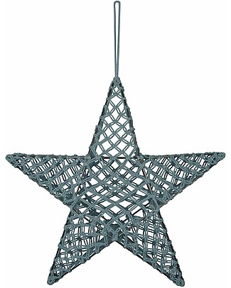Numero 74 Star Lantern Macramé 50 x 50 cm - Ice Blue - Metal and Cotton Wall Lamps