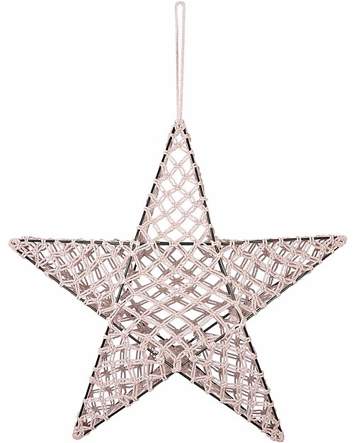 Numero 74 Star Lantern Macramé 50 x 50 cm - Powder - Metal and Cotton Wall Lamps