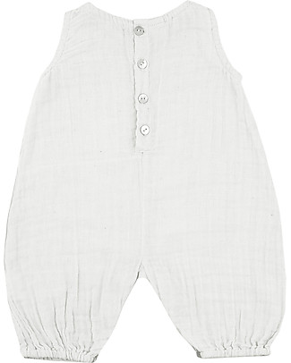 Numero 74 Stef Combi Baby One Piece, White - 100% cotton (3-6 months) Dungarees