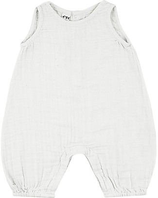 Numero 74 Stef Combi Baby One Piece, White - 100% cotton (9-12 months) Dungarees