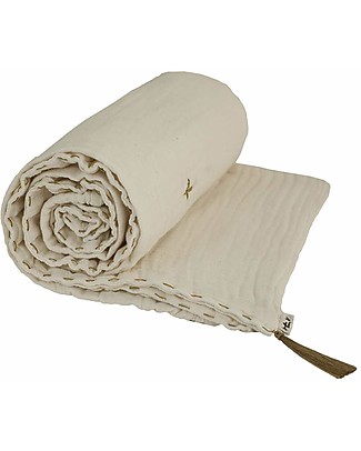 Numero 74 Summer Blanket 110 x 160 cm - Natural - Cotton Muslin Muslin Swaddle