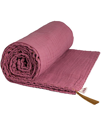 Numero 74 Summer Blanket 140X190 cm - Baobab Rose with Gold Embroidery -100% cotton Blankets