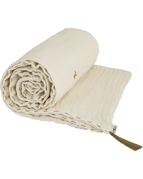Numero 74 Summer Blanket 80 x 100 - Natural - 100% Cotton Muslin / Double Saloo Muslin Swaddle