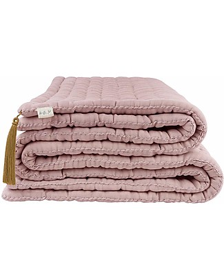 Numero 74 Tatami Quilt 140x200 cm - Dusty Pink - 100% organic cotton Muslin Swaddle