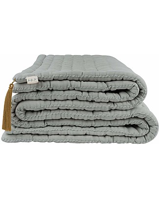 Numero 74 Tatami Quilt 90x180 cm - Silver Grey - 100% organic cotton Muslin Swaddle