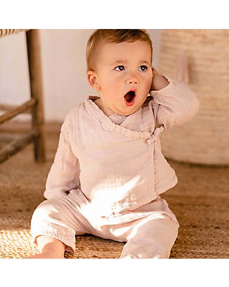 Numero 74 Theo Kimono - Powder - 100% GOTS Organic Cotton Long Sleeves Tops