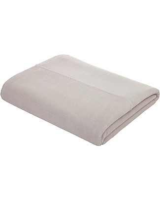 Numero 74 Top Flat Bed Sheet, Powder with Golden Embroidery - 110x170 cm - 100% organic cotton double saloo Bed Sheets and Pillow Cases