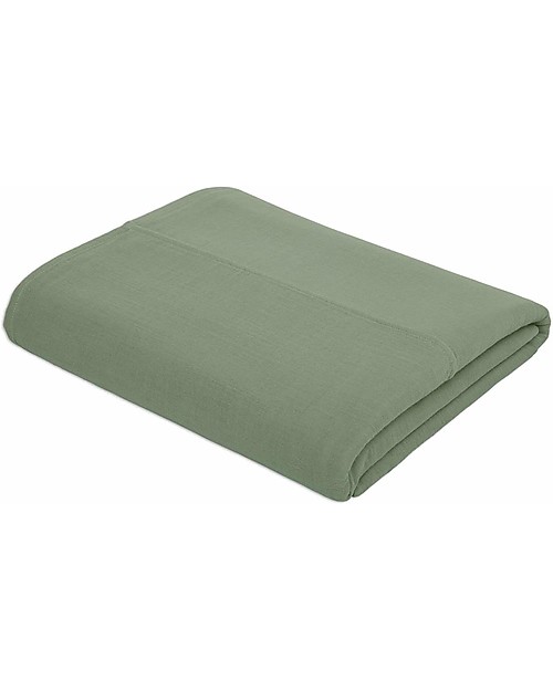 Numero 74 Top Flat Bed Sheet Sage Green - 170x110 cm  - Organic Cotton Muslin Bed Sheets and Pillow Cases