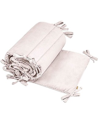 Numero 74 Velvet Cot Bumper - 190x30 cm - Powder - Organic Cotton with Padding Bumpers