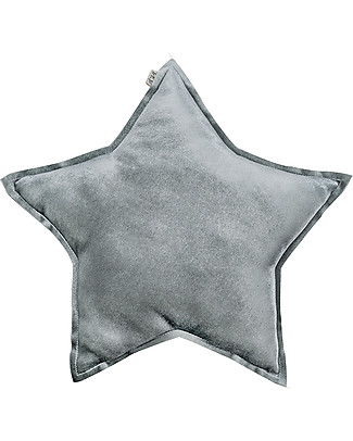 Numero 74 Velvet Star Cushion Small, Silver Grey Cushions