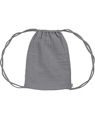 Numero 74 Waterproof Drawstring Bag "Nomad Gymsack", Stone Grey - Organic cotton Small Backpacks