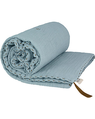 Numero 74 Winter Blanket, Sweet Blue - 110 x 160 cm - Double Cotton Muslin Blankets