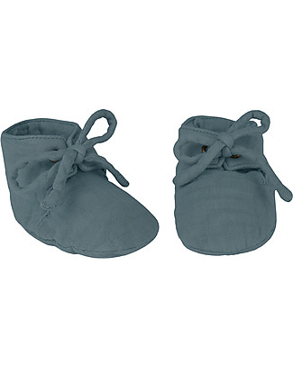 Numero 74 Yoghi Baby Slippers, Ice Blue - 100% organic cotton Shoes
