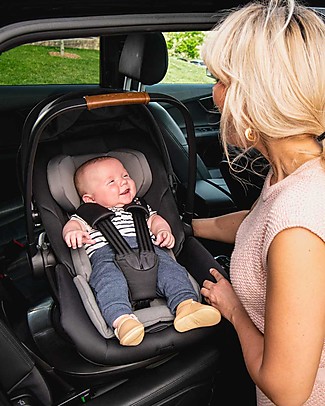 Nuna Arra Next Car Seat for Stroller and Car - 0-18 months - Compatible with Base Next - Caviar - Reclining to 157 ° Lights Strollers