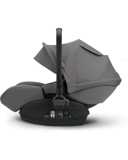 Nuna Arra Next Car Seat - Granite - Cognac - Reclining to 157 ° - Group 0+ Car Seats Group 0+/1