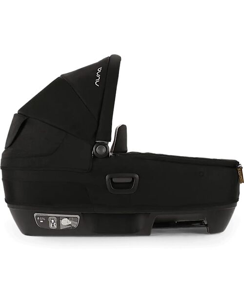 Nuna Cari Next Carrycot for Stroller and Car - Caviar - Compatible with Next Base - Lightweight Safe and Transportable Pram Systems