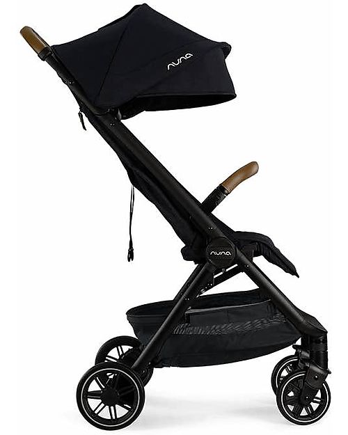 Nuna Compact TRVL Stroller - Caviar - Black - Ideal for Traveling and for the City! Lights Strollers