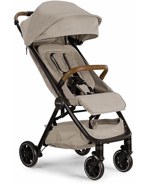 Nuna Compact TRVL Stroller - Hazelwood - Beige - Ideal for Traveling and for the City! Lights Strollers