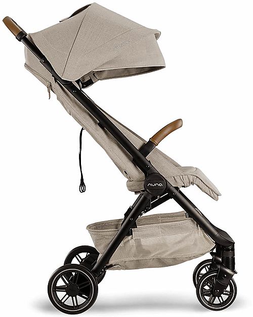 Nuna Compact TRVL Stroller - Hazelwood - Beige - Ideal for Traveling and for the City! Lights Strollers