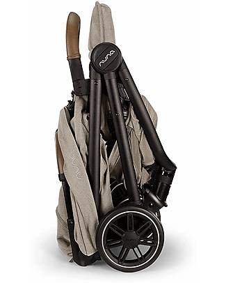 Nuna Compact TRVL Stroller - Hazelwood - Beige - Ideal for Traveling and for the City! Lights Strollers