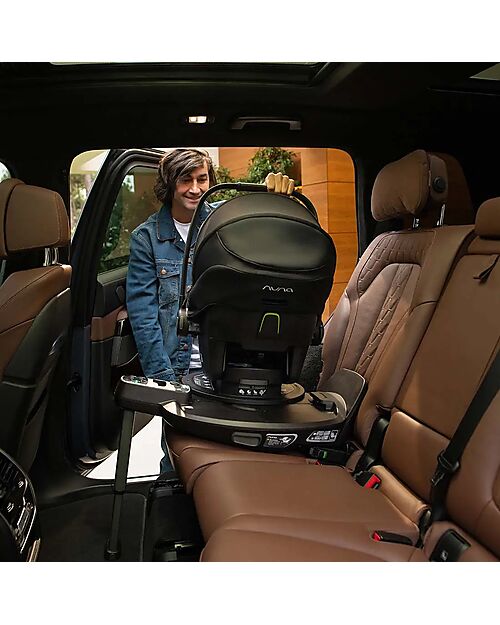 Nuna Curv Car Seat Base - Caviar - 360° Rotation Car Seat Accessories