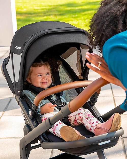 Nuna Demi Grow Stroller with Summer Canopy - Caviar - Convert to Double! Double Pushchairs