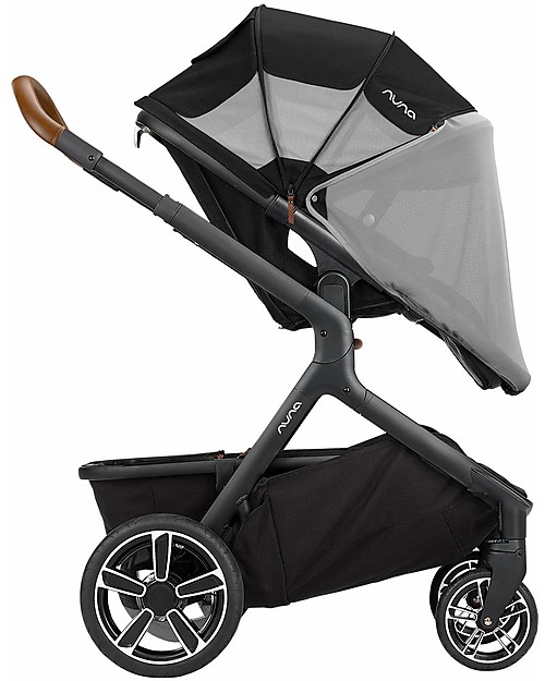 Nuna Demi Grow Stroller with Summer Canopy - Caviar - Convert to Double! Double Pushchairs