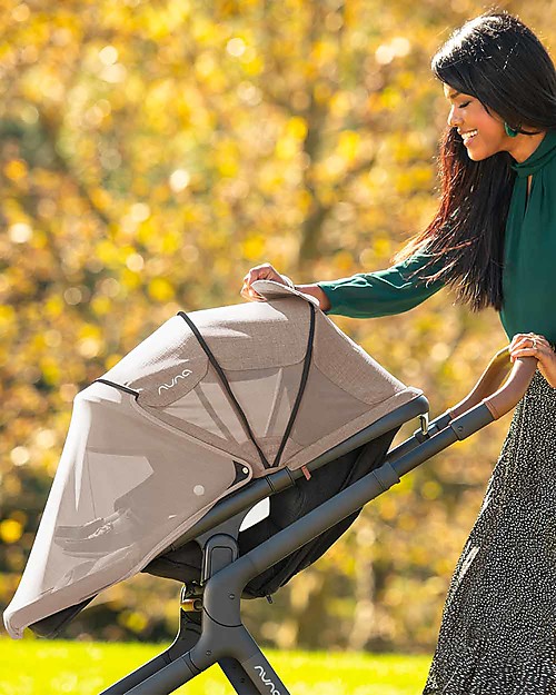 Nuna Demi Grow Stroller with Summer Canopy - Timber - Convert to Double! Double Pushchairs