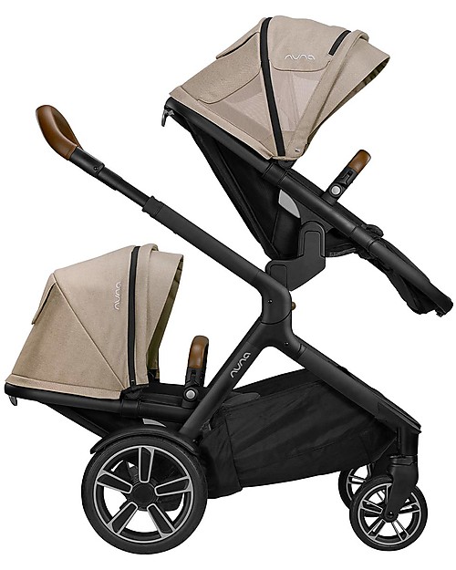 Nuna Demi Grow Stroller with Summer Canopy - Timber - Convert to Double! Double Pushchairs