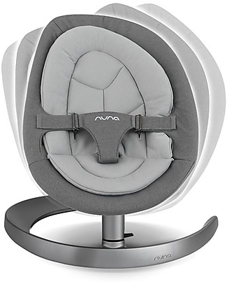 Nuna Electric Leaf Curv Rocking Seat - Granite - Elegant + Quiet + Natural! Bouncers
