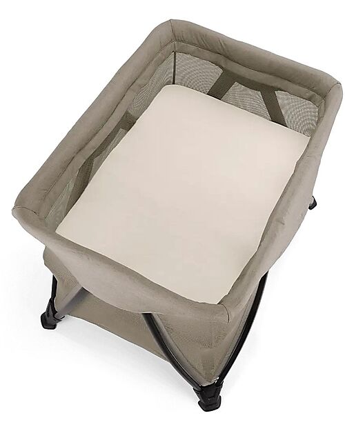 Nuna Fitted Sheet - for SENA Travel Cot - White - Organic Cotton Cradle Bed Linen