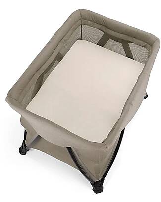 Nuna Fitted Sheet - for SENA Travel Cot - White - Organic Cotton Cradle Bed Linen