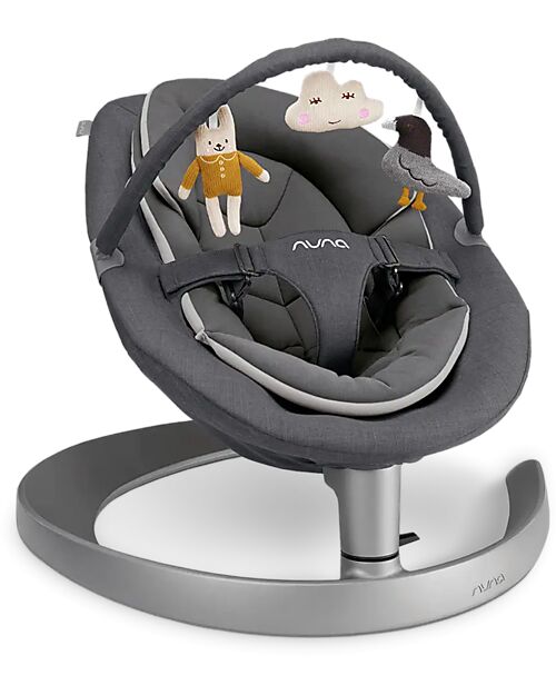 Nuna Leaf Grow Rocking Bouncer - Granite - with Toybar Bouncers