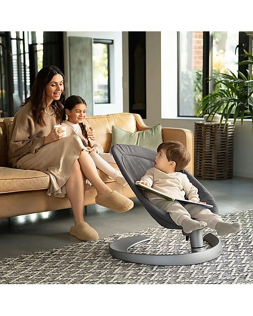 Nuna Leaf Grow Rocking Bouncer - Granite - with Toybar Bouncers
